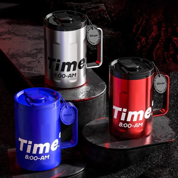 Sidagar Time Desktop Cup – 560mL Vacuum-Insulated Stainless Steel Mug with Ceramic Coating, Wide Mouth & Ergonomic Handle for Coffee, Tea, and Cold Beverages