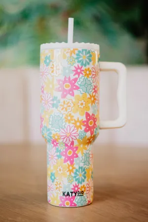 Spring Flowers Tumbler with Handle