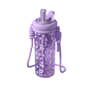 STAR  Flower Series Water Bottle – 800ml, BPA-Free Tritan Material, Leak-Proof Design with Carrying Strap