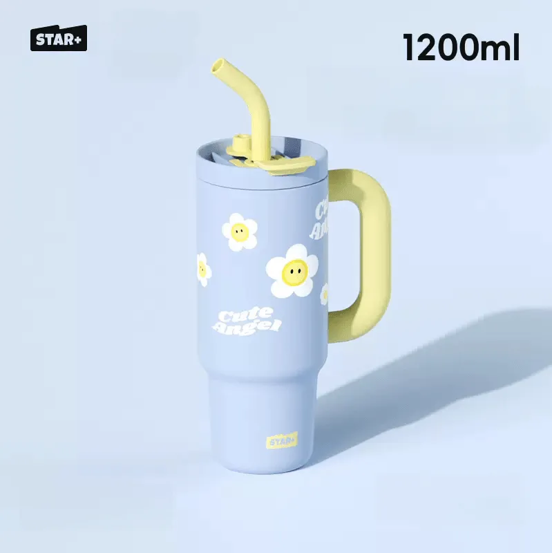 STAR  Graffiti Mug Good Looks Straw Cup Water Bottle 1200ml