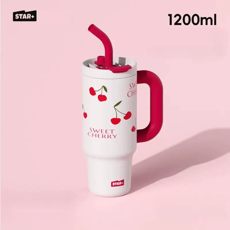 STAR  Graffiti Mug Good Looks Straw Cup Water Bottle 1200ml