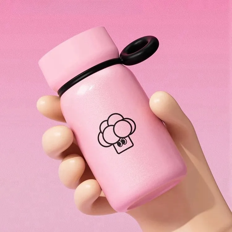 STAR  Mini Insulated Bottle – 350ml Stainless Steel Vacuum Flask with Silicone Handle | Leak-Proof & Portable Thermal Mug for Hot & Cold Drinks