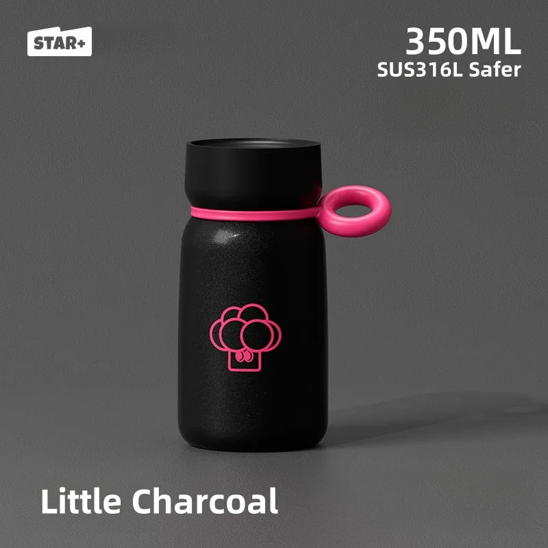 STAR  Mini Insulated Bottle – 350ml Stainless Steel Vacuum Flask with Silicone Handle | Leak-Proof & Portable Thermal Mug for Hot & Cold Drinks