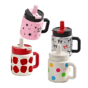 STAR  Vacuum Insulated Stainless Steel Mug – 700ML Desk Cup with Leak-Proof Lid, Cute Print Design, Dual Drinking Modes
