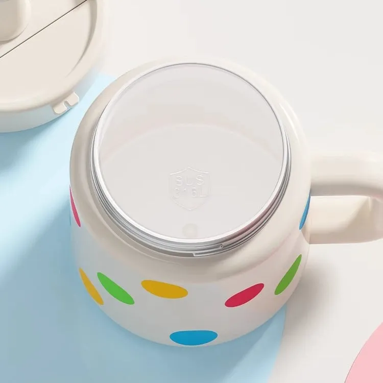 STAR  Vacuum Insulated Stainless Steel Mug – 700ML Desk Cup with Leak-Proof Lid, Cute Print Design, Dual Drinking Modes