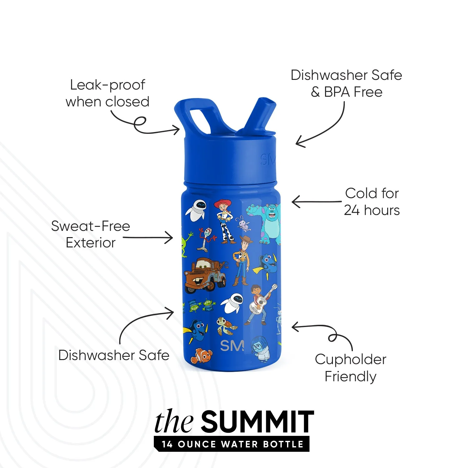 Summit Kids Water Bottle with Straw Lid