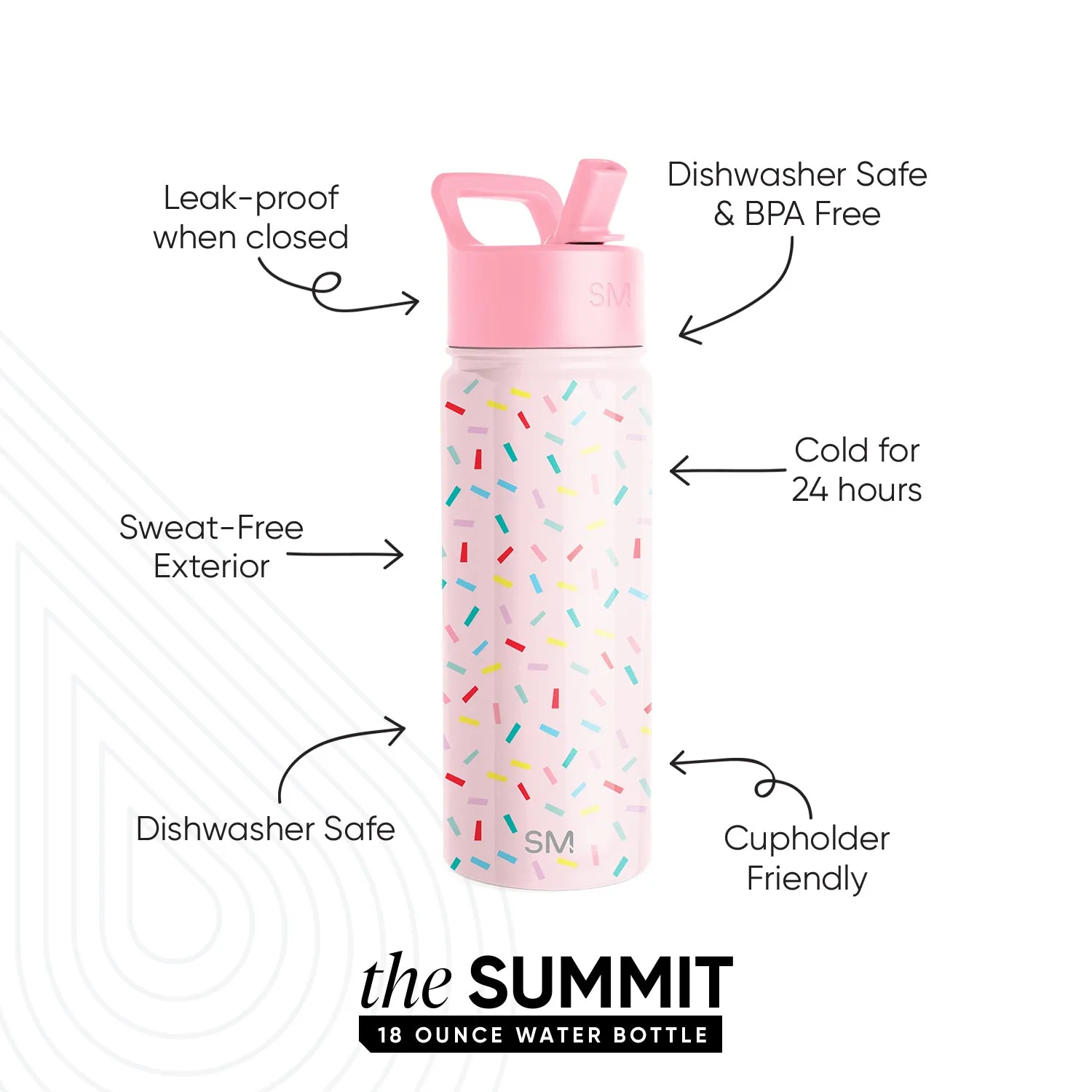 Summit Kids Water Bottle with Straw Lid