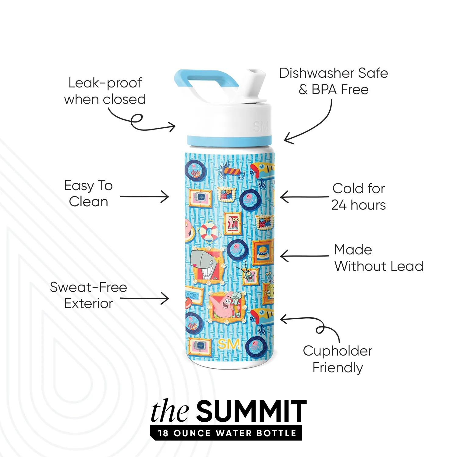 Summit Kids Water Bottle with Straw Lid