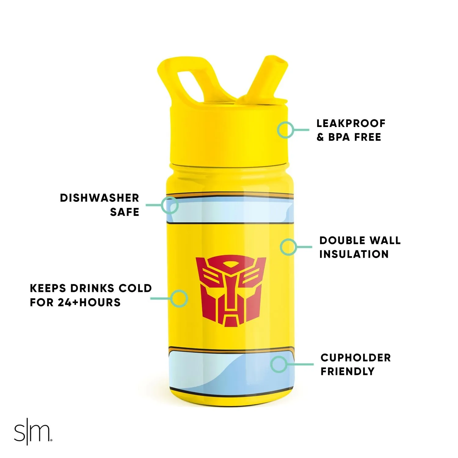 Summit Kids Water Bottle with Straw Lid