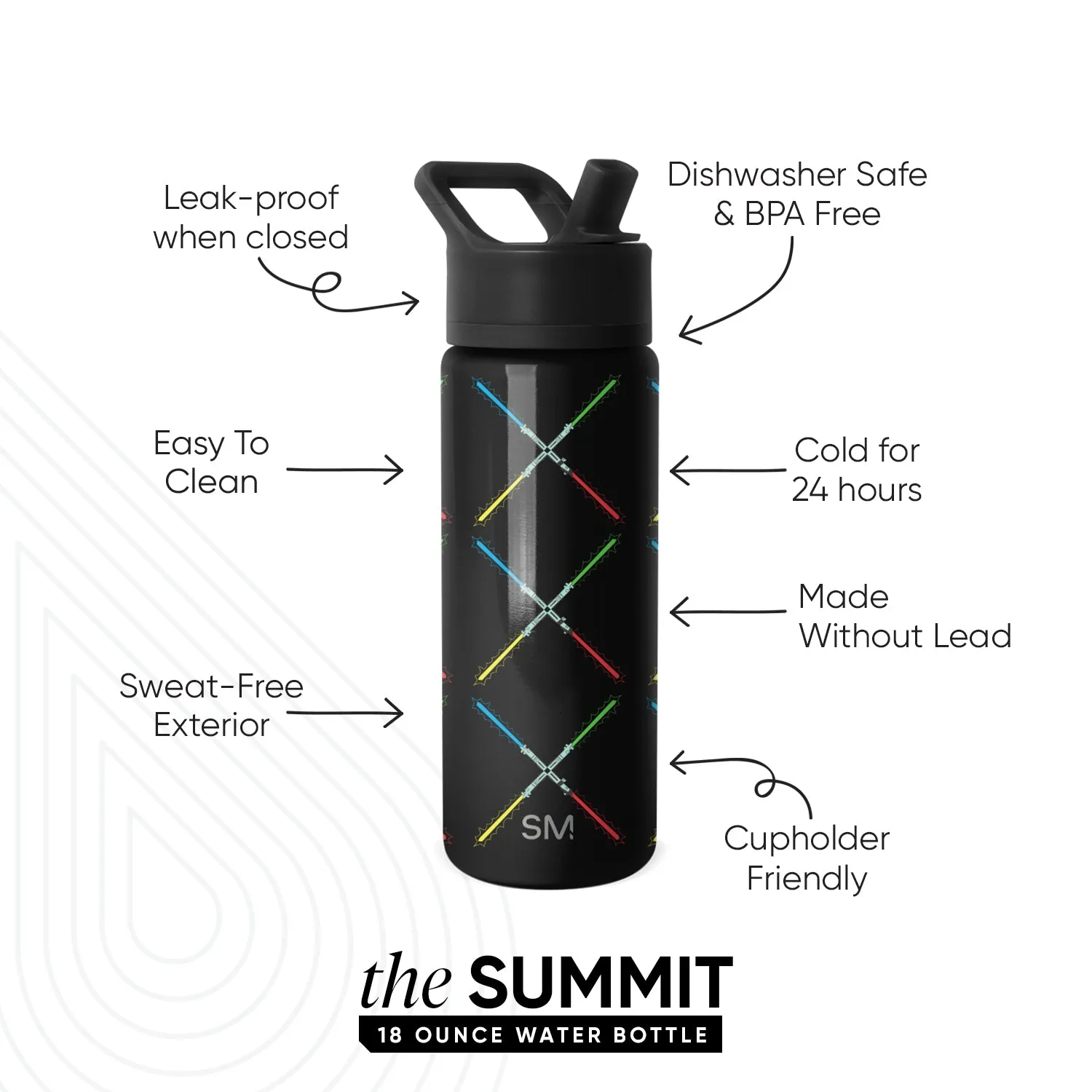 Summit Kids Water Bottle with Straw Lid