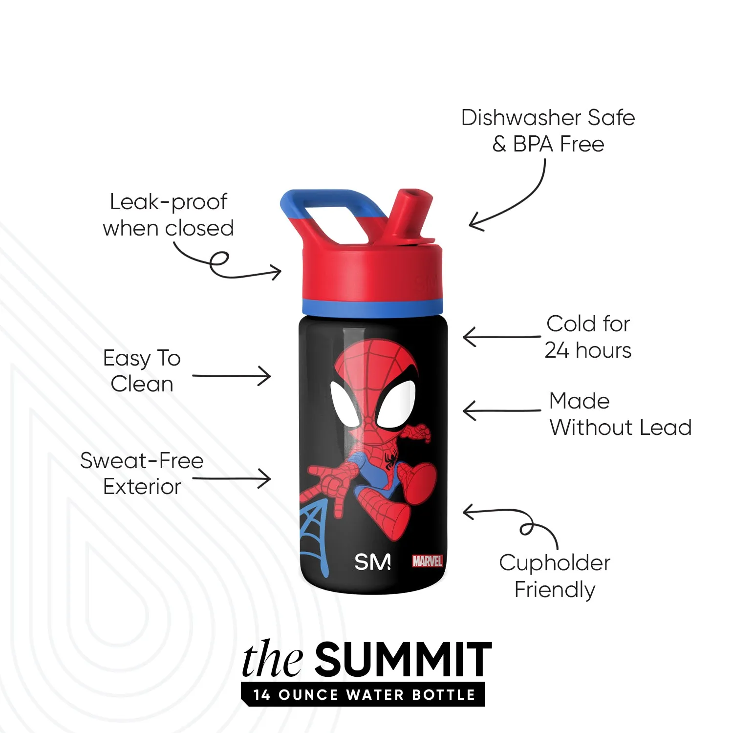 Summit Kids Water Bottle with Straw Lid