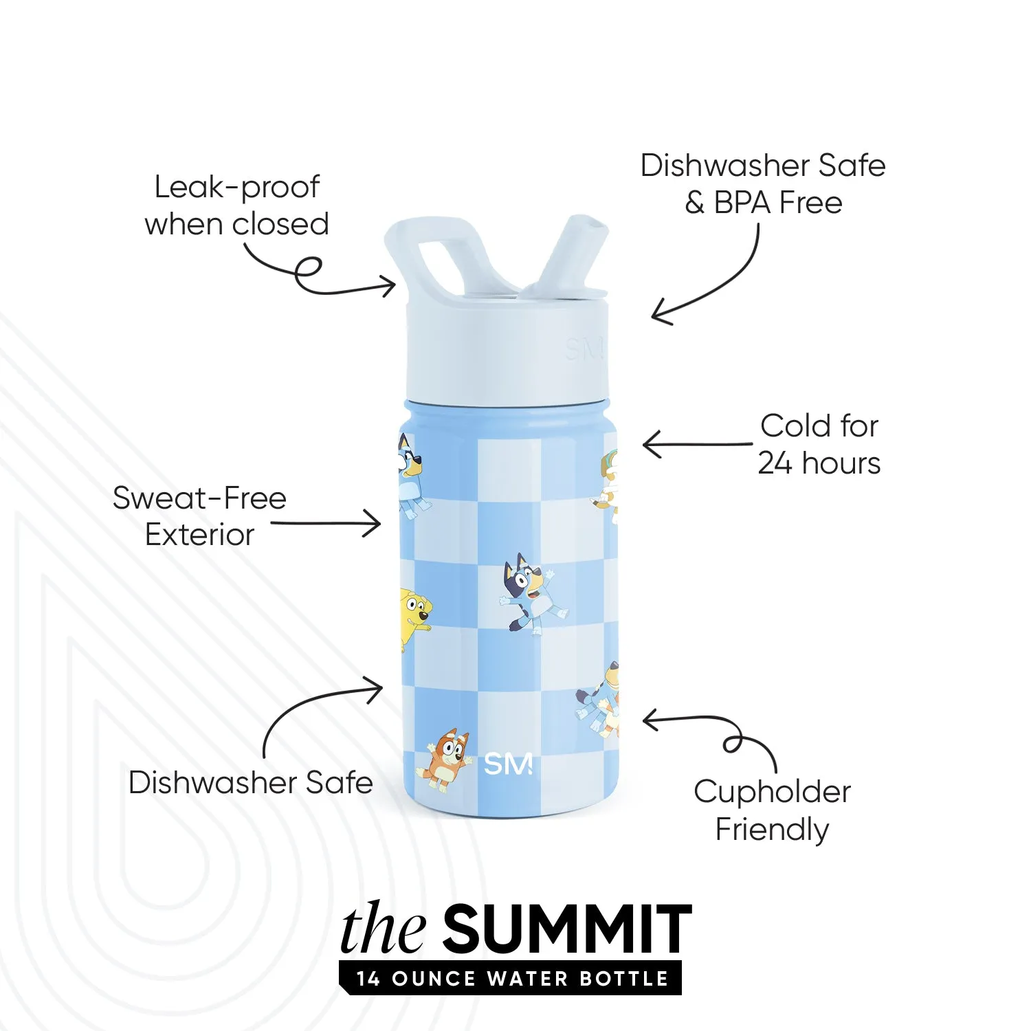 Summit Kids Water Bottle with Straw Lid