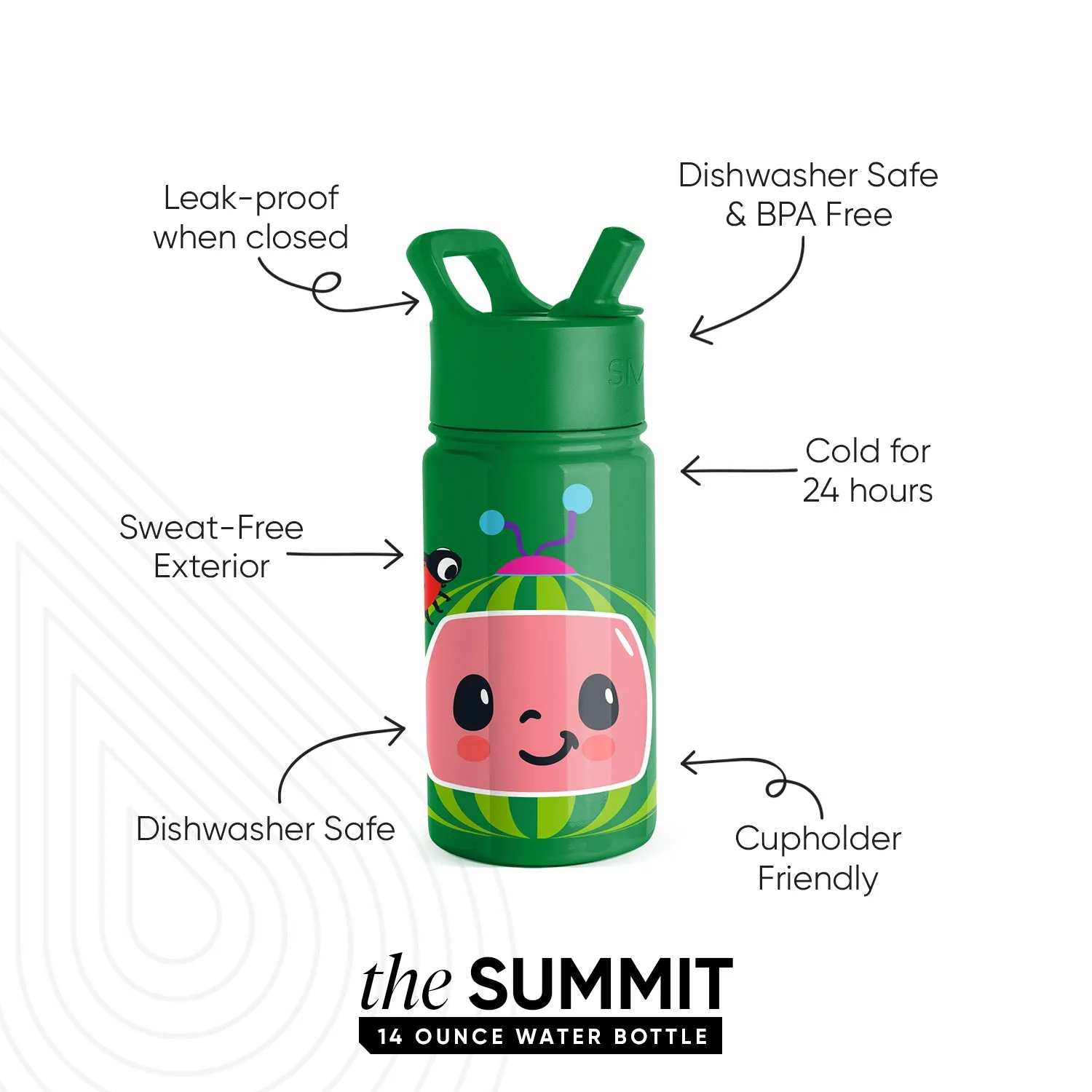 Summit Kids Water Bottle with Straw Lid