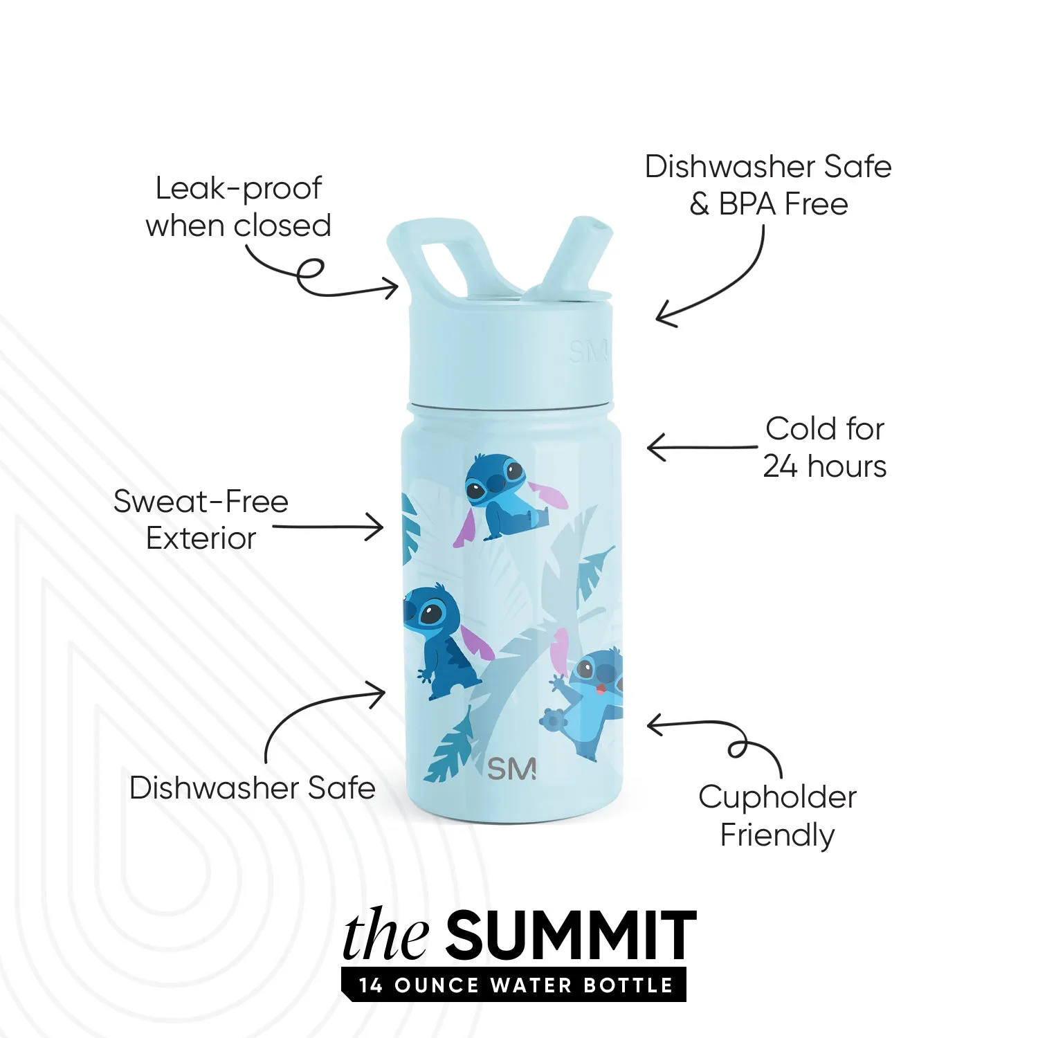Summit Kids Water Bottle with Straw Lid