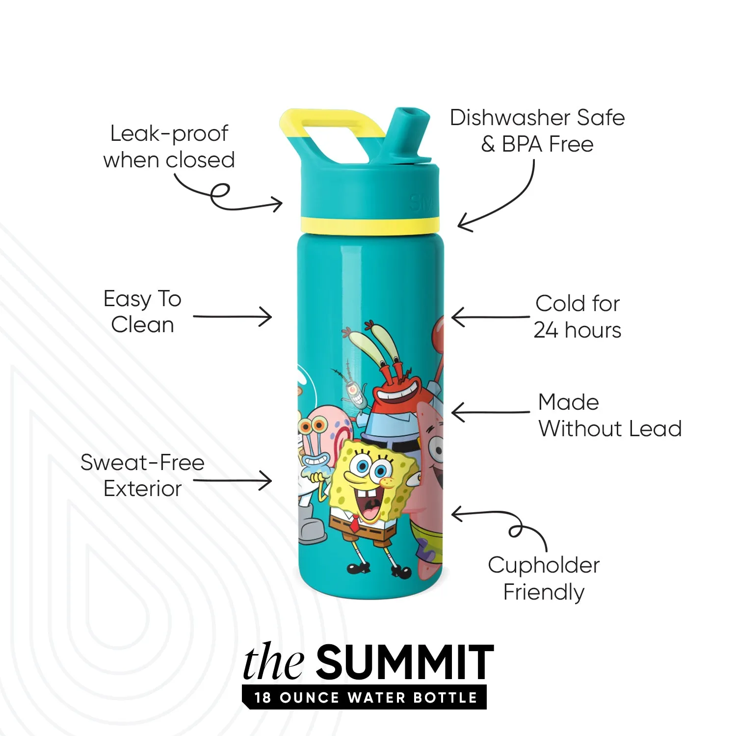 Summit Kids Water Bottle with Straw Lid