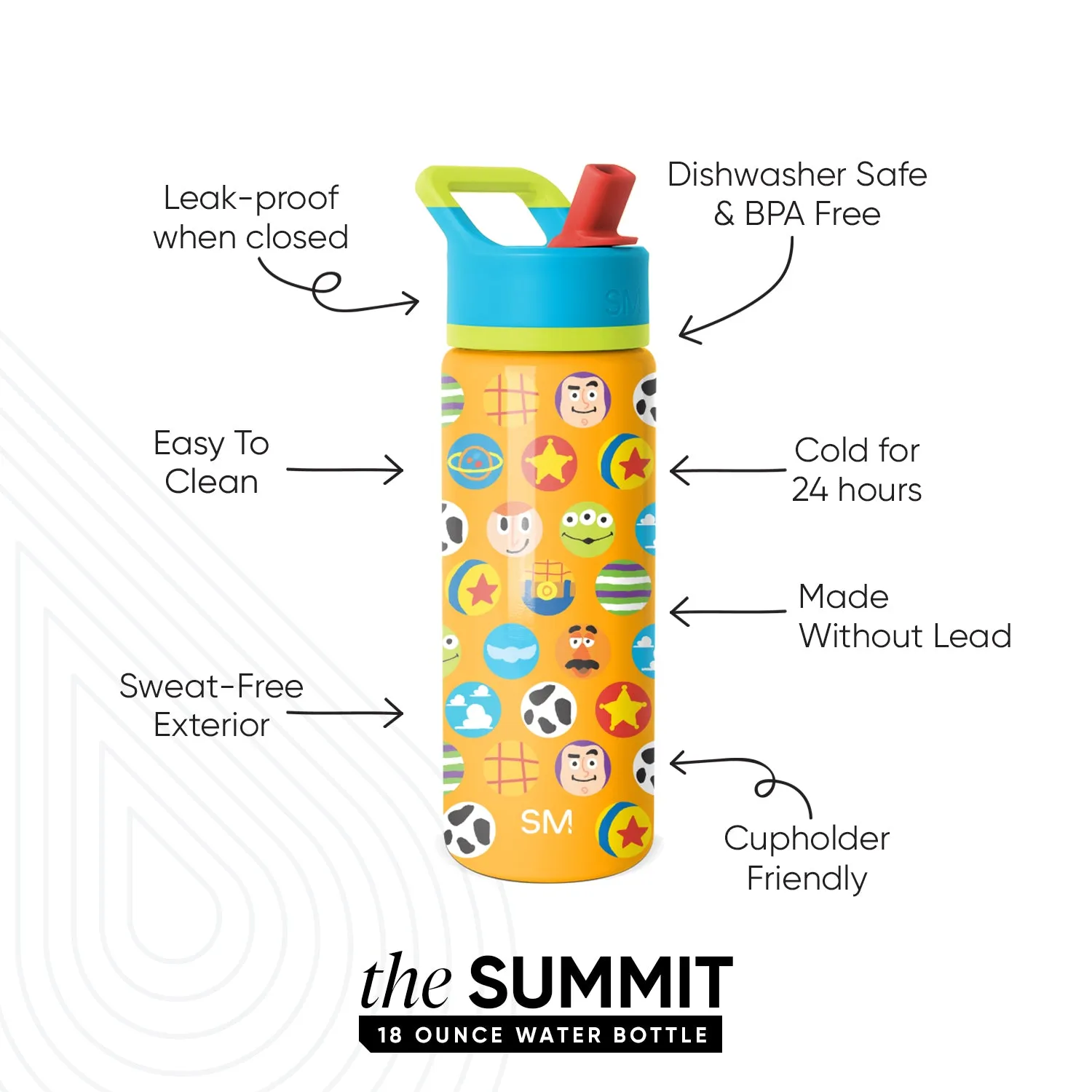 Summit Kids Water Bottle with Straw Lid