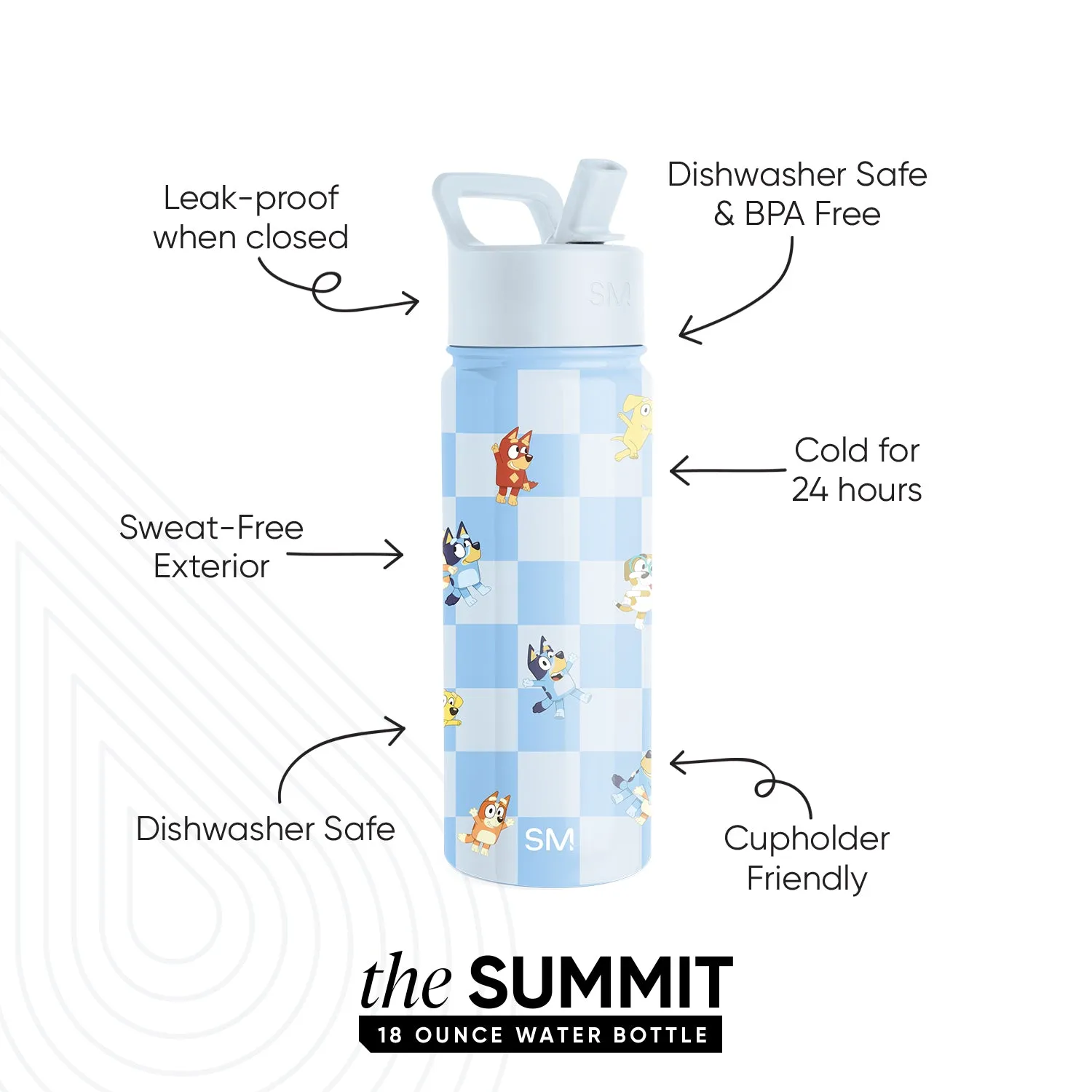 Summit Kids Water Bottle with Straw Lid