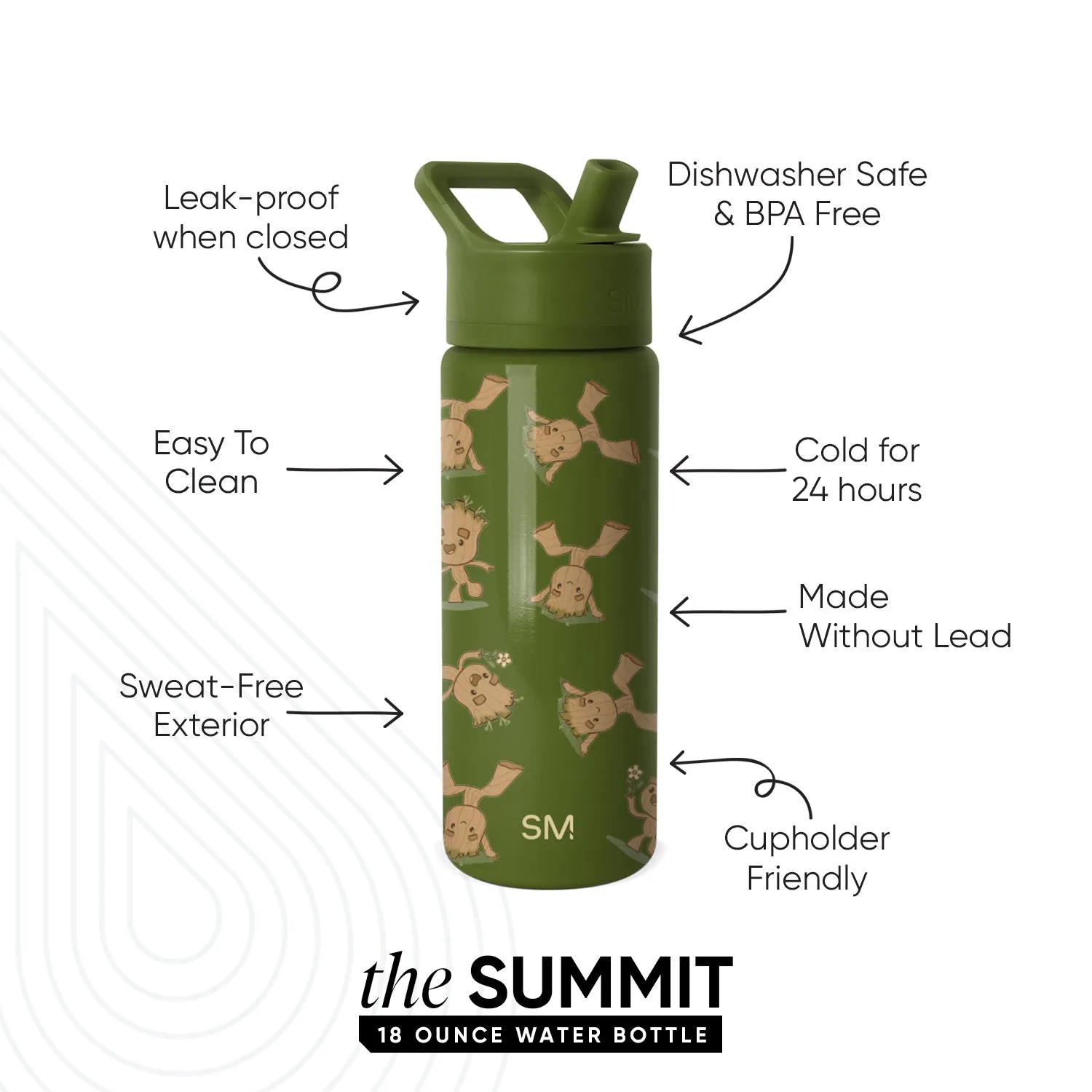 Summit Kids Water Bottle with Straw Lid