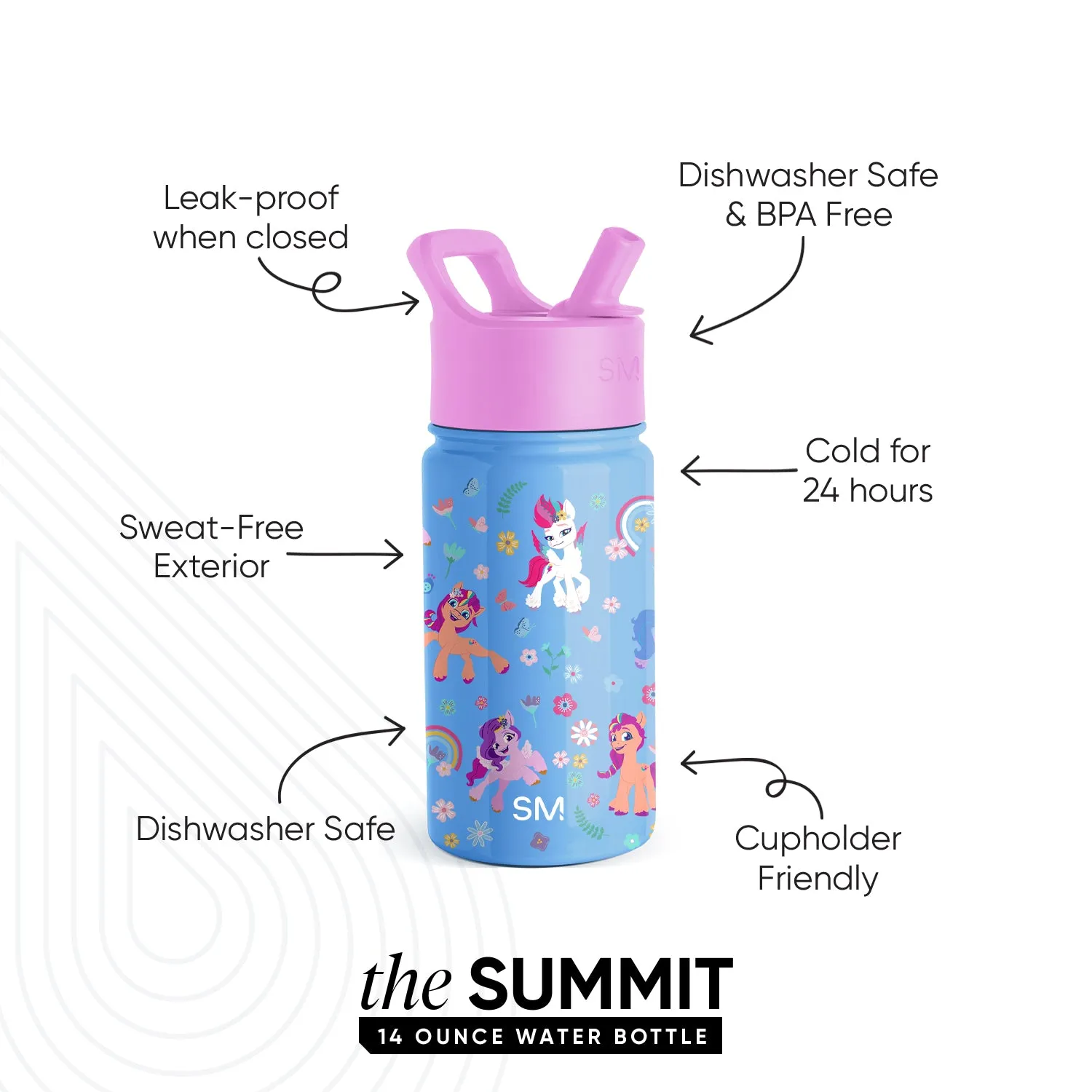 Summit Kids Water Bottle with Straw Lid