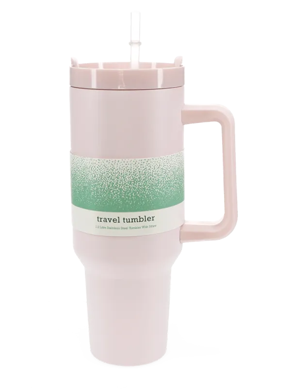 Travel Tumbler with handle - Light Pink