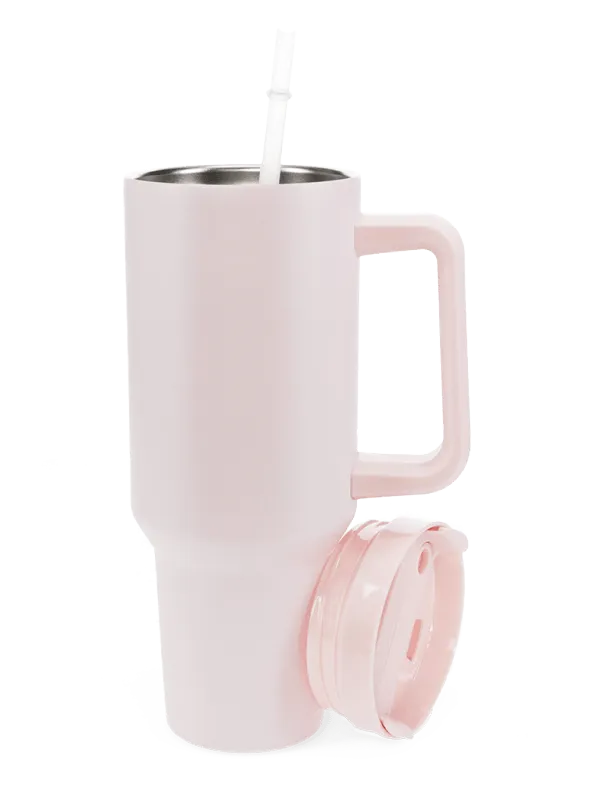 Travel Tumbler with handle - Light Pink