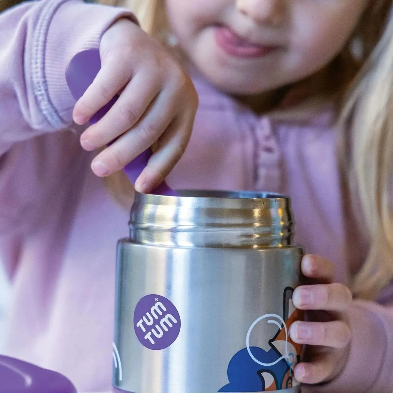 TUM TUM Thermal Food Flask with Magnetic Spork - Felicity Fox