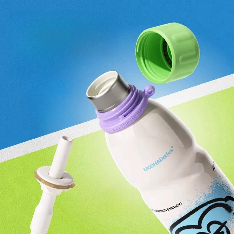 UOOHAlittles 600ml Ceramic-Coated Insulated Sports Water Bottle – 12H Thermal, Leak-Proof, Dual Drinking Modes