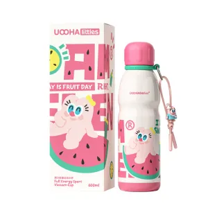 UOOHAlittles 600ml Ceramic-Coated Insulated Sports Water Bottle – 12H Thermal, Leak-Proof, Dual Drinking Modes