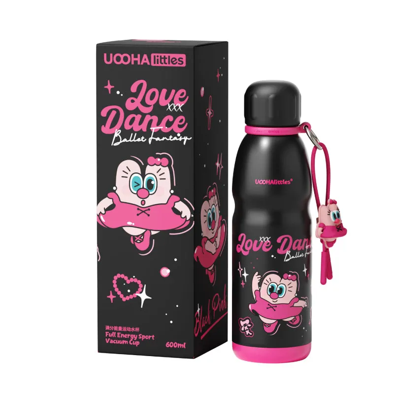 UOOHAlittles 600ml Ceramic-Coated Insulated Sports Water Bottle – 12H Thermal, Leak-Proof, Dual Drinking Modes