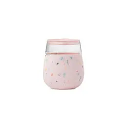Wine & Drink Glass Cup with Silicone Wrap - Terrazzo
