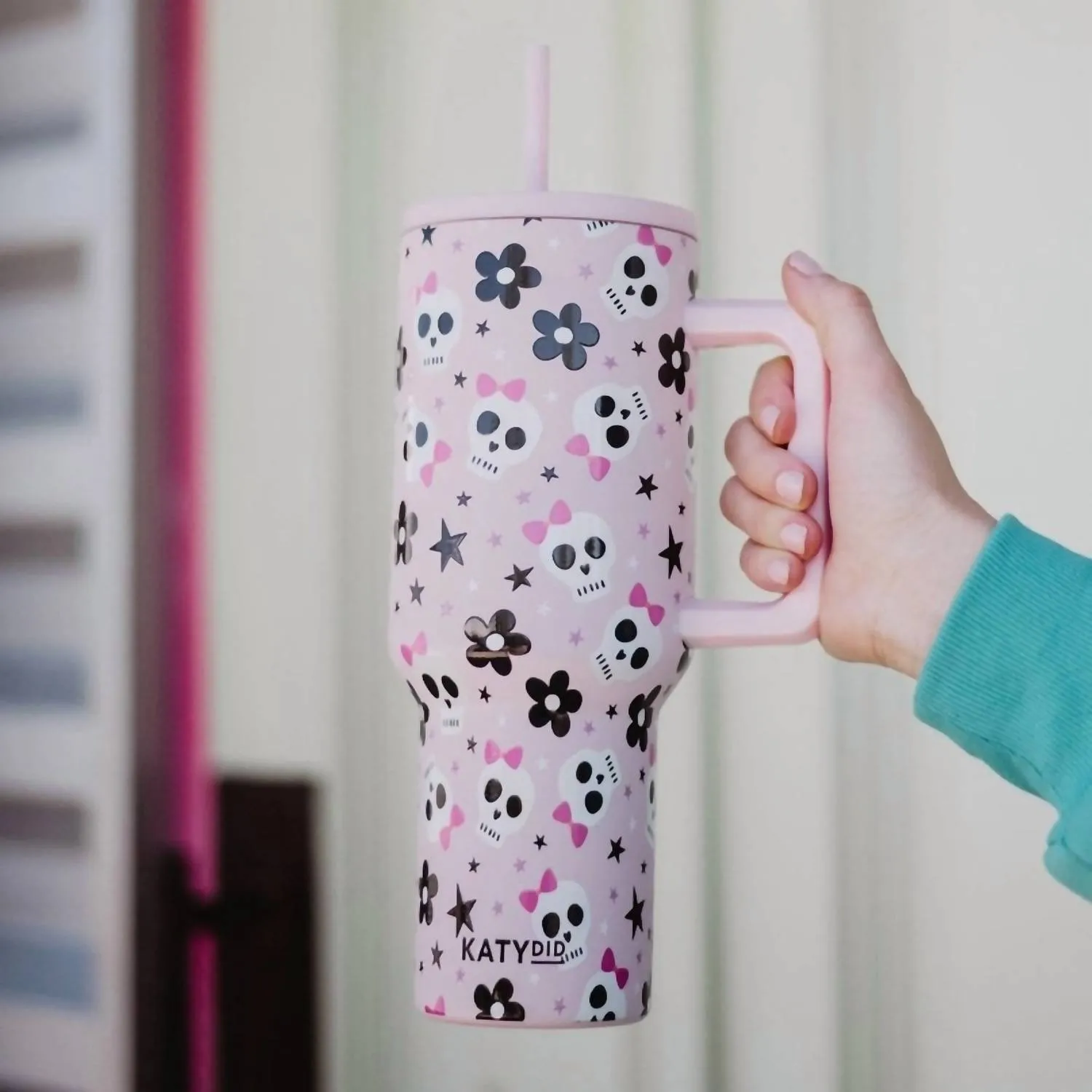 Women's Skull 38 Oz Insulated Tumbler In Pink